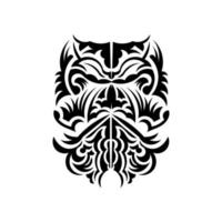 maori mask. skrämmande masker i den lokala prydnaden i polynesien. isolerad på vit bakgrund. tatueringsskiss. vektor. vektor