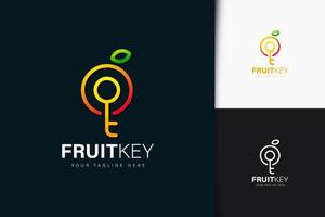 frukt nyckel logotyp design med gradient vektor