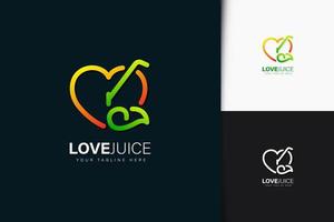 Liebessaft-Logo-Design mit Farbverlauf vektor