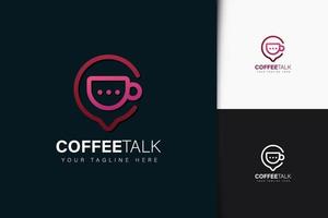 kaffe prata logotyp design med gradient vektor