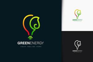 grön energi logotypdesign med gradient vektor