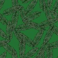 palmblad seamless mönster. tropisk gren i gravyr stil. vektor