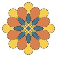 söt färgglad mandala. dekorativa runda doodle blomma isolerad på vit bakgrund. geometrisk dekorativ prydnad i etnisk orientalisk stil. vektor