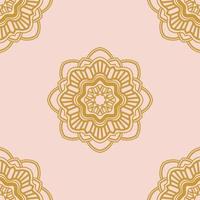 Fantasie Musterdesign mit Ziermandala. abstrakter runder gekritzelblumenhintergrund. floraler geometrischer Kreis. vektor