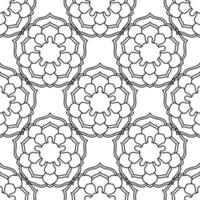 fantasi seamless mönster med dekorativa mandala. abstrakt rund doodle blomma bakgrund. blommig geometrisk cirkel. vektor