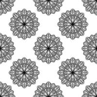 Fantasie Musterdesign mit Ziermandala. abstrakter runder gekritzelblumenhintergrund. floraler geometrischer Kreis. vektor