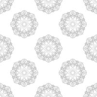 fantasi seamless mönster med dekorativa mandala. abstrakt rund doodle blomma bakgrund. blommig geometrisk cirkel. vektor