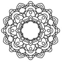 kontur mandala. dekorativa runda doodle blomma isolerad på vit bakgrund. geometrisk cirkel element. vektor