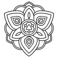 svart kontur blomma mandala. vintage dekorativa element. dekorativa runda doodle blomma isolerad på vit bakgrund. geometrisk cirkel element. vektor