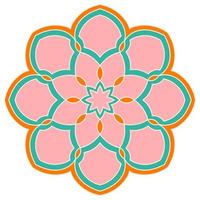 söt färgglad mandala. dekorativa runda doodle blomma isolerad på vit bakgrund. geometrisk dekorativ prydnad i etnisk orientalisk stil. vektor