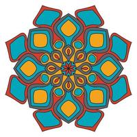 süßes buntes mandala. dekorative runde gekritzelblume lokalisiert auf weißem hintergrund. geometrische dekorative Verzierung im ethnischen orientalischen Stil. vektor