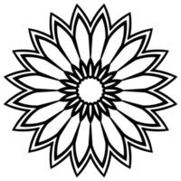 kontur mandala. dekorativa runda doodle blomma isolerad på vit bakgrund. geometrisk cirkel element. vektor