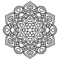 svart kontur blomma mandala. vintage dekorativa element. dekorativa runda doodle blomma isolerad på vit bakgrund. geometrisk cirkel element. vektor