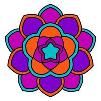 söt färgglad mandala. dekorativa runda doodle blomma isolerad på vit bakgrund. geometrisk dekorativ prydnad i etnisk orientalisk stil. vektor