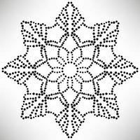 gepunktete Blumen-Mandala. dekoratives Element. dekoratives rundes Gekritzel lokalisiert auf weißem Hintergrund. geometrisches Kreiselement. vektor