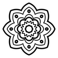 süße Mandalas. dekorative runde Doodle-Blume isoliert auf weißem Hintergrund. geometrische dekorative Ornamente im ethnisch-orientalischen Stil. vektor