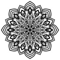 kontur mandala. dekorativa runda doodle blomma isolerad på vit bakgrund. geometrisk cirkel element. vektor