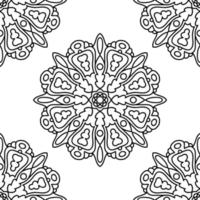 Fantasy Musterdesign mit Ziermandala. abstrakter runder gekritzelblumenhintergrund. floraler geometrischer Kreis. vektor