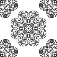 fantasi seamless mönster med dekorativa mandala. abstrakt rund doodle blomma bakgrund. blommig geometrisk cirkel. vektor