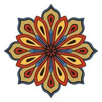 süßes buntes mandala. dekorative runde gekritzelblume lokalisiert auf weißem hintergrund. geometrische dekorative Verzierung im ethnischen orientalischen Stil. vektor