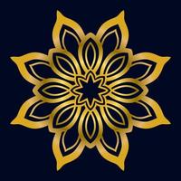 söt guld mandala. dekorativa runda doodle blomma isolerad på mörk bakgrund. geometrisk dekorativ prydnad i etnisk orientalisk stil. vektor