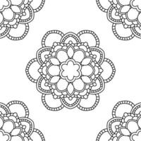 fantasi seamless mönster med dekorativa mandala. abstrakt rund doodle blomma bakgrund. blommig geometrisk cirkel. vektor