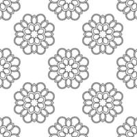Fantasy Musterdesign mit Ziermandala. abstrakter runder gekritzelblumenhintergrund. floraler geometrischer Kreis. vektor
