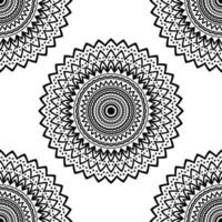 fantasi seamless mönster med dekorativa mandala. abstrakt rund doodle blomma bakgrund. blommig geometrisk cirkel. vektor illustration.