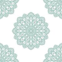 fantasy mint seamless mönster med dekorativa mandala. abstrakt rund doodle blomma bakgrund. blommig geometrisk cirkel. vektor