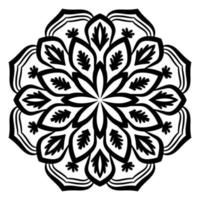 Umriss-Mandala. dekorative runde gekritzelblume lokalisiert auf weißem hintergrund. geometrisches Kreiselement. vektor