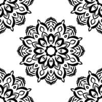 fantasi seamless mönster med dekorativa mandala. abstrakt rund doodle blomma bakgrund. blommig geometrisk cirkel. vektor illustration.