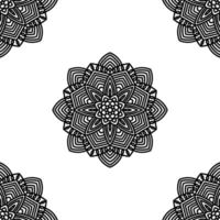 fantasi seamless mönster med dekorativa mandala. abstrakt rund doodle blomma bakgrund. blommig geometrisk cirkel. vektor