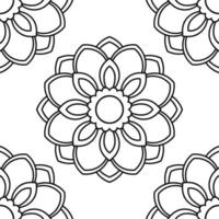 fantasi seamless mönster med dekorativa mandala. abstrakt rund doodle blomma bakgrund. blommig geometrisk cirkel. vektor illustration.