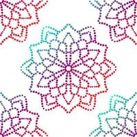 nahtloses muster der fantasiesteigung mit dekorativem mandala. abstrakter runder gekritzelblumenhintergrund. floraler geometrischer Kreis. vektor