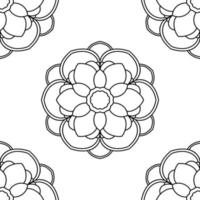 fantasi seamless mönster med dekorativa mandala. abstrakt rund doodle blomma bakgrund. blommig geometrisk cirkel. vektor