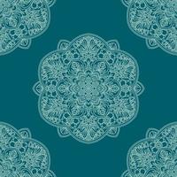 fantasy mint seamless mönster med dekorativa mandala. abstrakt rund doodle blomma bakgrund. blommig geometrisk cirkel. vektor