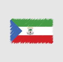 äquatorialguinea-flagge pinselstrich. Nationalflagge vektor