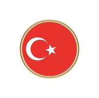 Turkiet flagga med gyllene ram vektor