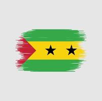 Pinselstrich der Flagge von Sao Tome und Principe. Nationalflagge vektor