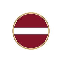 Lettlands flagga med gyllene ram vektor