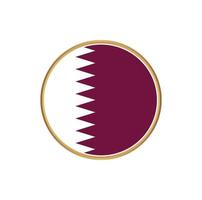 Katar-Flagge mit goldenem Rahmen vektor