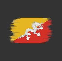 bhutan flagga penseldrag. National flagga vektor