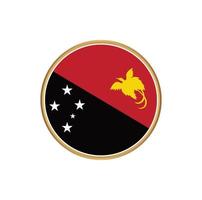 papua-neuguinea-flagge mit goldenem rahmen vektor