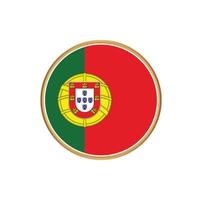 Portugals flagga med gyllene ram vektor