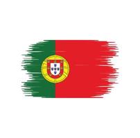 Pinselstrich mit portugiesischer Flagge. Nationalflagge vektor