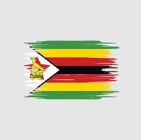 zimbabwe flagga penseldrag. National flagga vektor