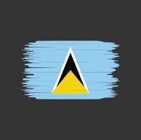 St. Lucia Flagge Pinselstrich. Nationalflagge vektor