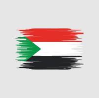 Pinselstrich der Sudan-Flagge. Nationalflagge vektor