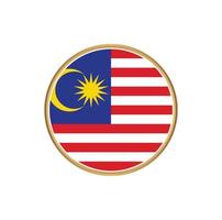 Malaysia-Flagge mit goldenem Rahmen vektor