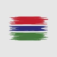 Pinselstrich mit Gambia-Flagge. Nationalflagge vektor